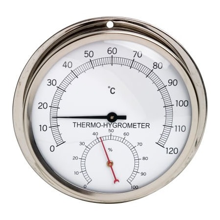 Bel-Art H-B DURAC Thermometer-Hygrometer, 0/120C, 0/100 Percent Humidity Range, Stainless Steel 615050000